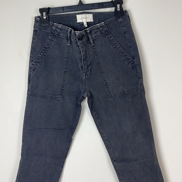 The GREAT. The Skinny Armies Corduroy Pants Washed Black Size 27 - Picture 3 of 11